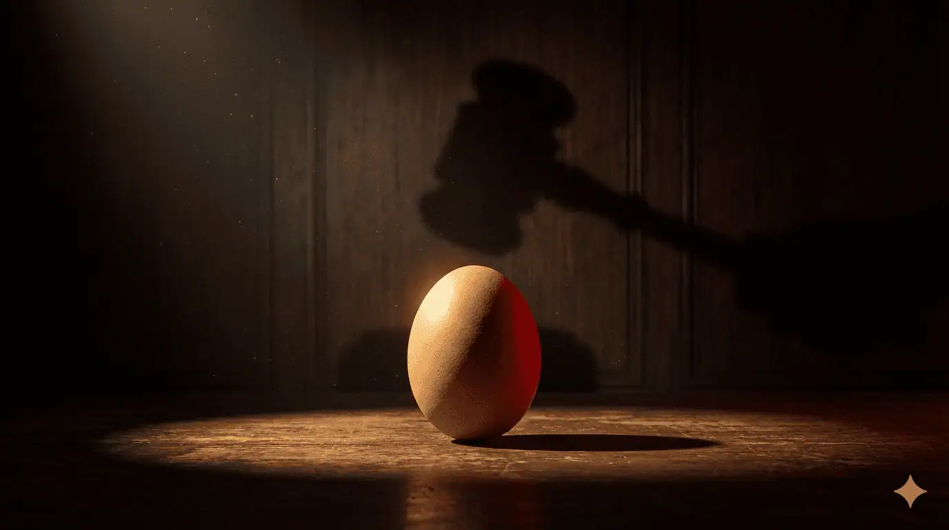 Ovo cru inteiro com iluminação destaque mostrando benefícios e riscos de comer ovo todos os dias